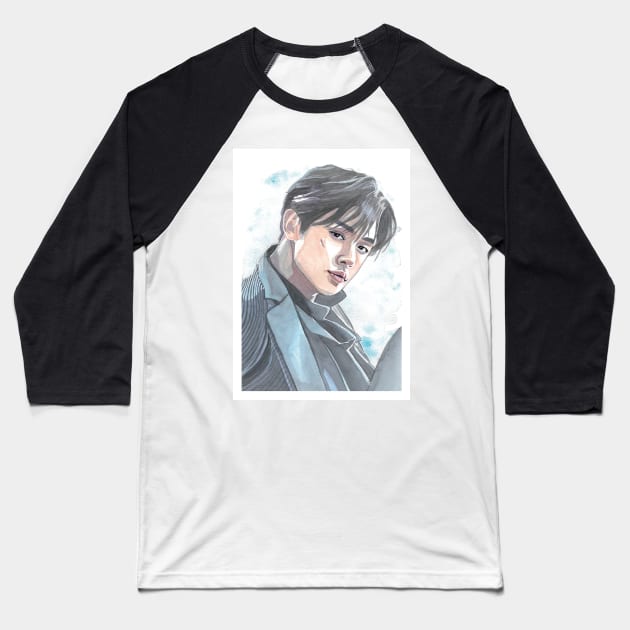 Choi Yeonjun Watercolour Painting Baseball T-Shirt by NiamhYoungArt